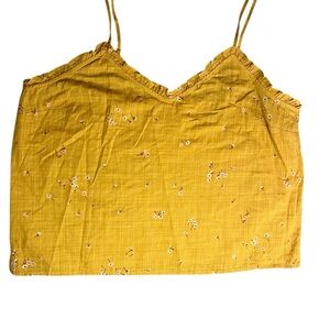 WOMEN’s YELLOW plus size FLOWERS crop TOP ANA A NEW APPROACH XXL